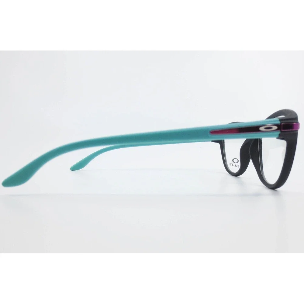 Oakley Twin Tail Satin Black Teal Cat Eye Eyeglasses OY8008-0148 48-14 122